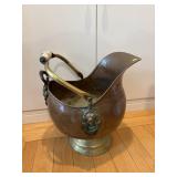ANTIQUE COPPER AND BRASS COAL SKUTTLE