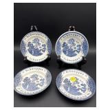 4 ENOCH WEDGWOOD BLUE WILLOW/SCHWEPPES NUT DISHES