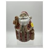 CERAMIC CHRISTMAS SANTA CANDLE HOLDER