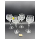 4 PINEWHEEL WINE GLASSES
