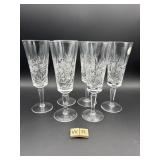 SET OF 6 PINWHEEL CRYSTAL CHAMPAGNE GLASSES