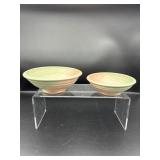 2 SIGNED POTTERY BOWLS 'THE DUNE'