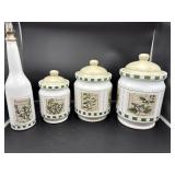 SAVORY TYME CANNISTER SET WITH OLIVE OIL CARAFE