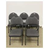 5 MODERN FOLDING CHAIRS WITH UPHOLSTERED SEATS