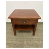 WOODEN ONE DRAWER END TABLE