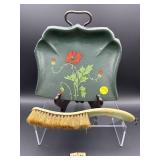 HAND PAINTED DUST PAN AND BRUSH