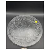 SANTA THEMED GLASS CHRISTMAS PLATTER