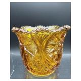 HONEY AMBER  KEMPLE GLASS YUTEC STAR SUGAR BOWL