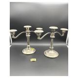 PAIR OF SILVER PLATED CANDLE HOLDERS