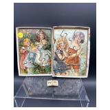 2 VINTAGE CHRISTMAS PUZZLES OF GIRL