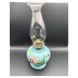 ANTIQUE HAND PAINTED OIL LAMP