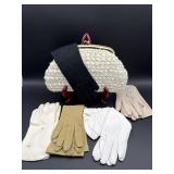 5 PAIRS OF VINTAGE GLOVES AND CLUTCH PURSE