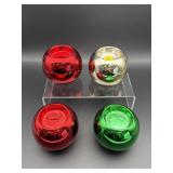 4 GLASS TEA LIGHT HOLDERS