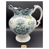 COLONIAL POTTERY HURON PATTERN WASH BASIN PITCHER