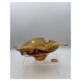 MCM AMBER ART GLASS BOWL