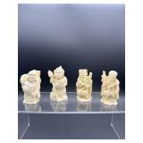 SET OF VINTAGE CARVED RESIN CHINESE WISE MEN