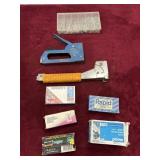 HAMMER STAPLER, STAPLE GUN AND STAPLES