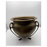 VINTAGE BRASS 3 FOOTED PLANTER