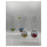 VINTAGE BUBBLE BALL BASE GLASSES