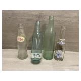 (4) Early VTG Soda Bottles