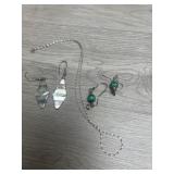 .925 16" Chain; Sterling & Jasper Earrings ;
