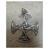 Sterling Knotted Celtic Cross Pendant 9.7 TGW
