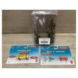 Scenic Masters Train Scenery Bus, Tractor & Trees