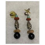 Tribal Style Dangle Earring Pair 1.5in