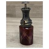 Victorian Cut Crystal Perfume w/ Verbage on Lip