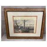 Hare Hunting Engraving 32x26