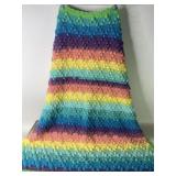 Rainbow Hand Crocheted Baby Blanket - 35x40 Inch -