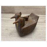 Unique Hide Away Decoy Carved Wood 5.5"
