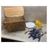 Woven Picnic Basket w/ Supplies
