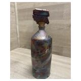 Unique Raku Pottery Glazed Decanter 12.5in