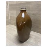 PRIMITIVE SCHRADER BROWN GLAZED STONEWARE JUG