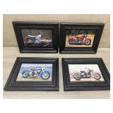 (4) Motorcycle Framed Pictures