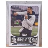 2017 HIT Dak Prescott 2016 Rookie Of The Year Card