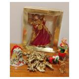 Vintage Koestel Tree Topper, Cloisonne Bell &