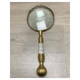 Brass Ornate Mother of Pearl Magnifying Glass