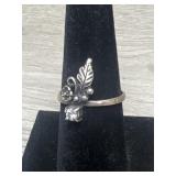 Sterling & CZ Ring Sz 9
