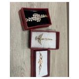 Gold Tone Eagle Necklace and Bracelets