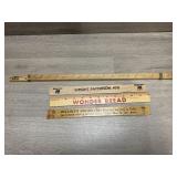 (4) VTG Advertising Wooden Rulers w/ Slide Ruler
