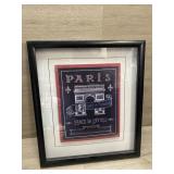 Framed Paris French Wall Hanging 16x14