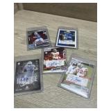 (5) Football Autographed Rookie Cards