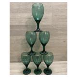 Libbey Juniper Green/Gold Wine Glasses