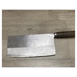 Chinese Engraved VTG Cleaver Knife 13in