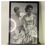 John F. Kennedy & Jackie Framed Black & White