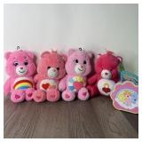 (5) Pc Care Bear Lot - (4) Plush & Metal
