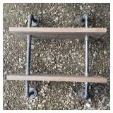 (2) Tier Industrial Wood & Metal Shelf