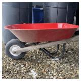 Child Size Radio Flyer Red Metal Wheel Barrow -